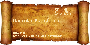 Barinka Marióra névjegykártya